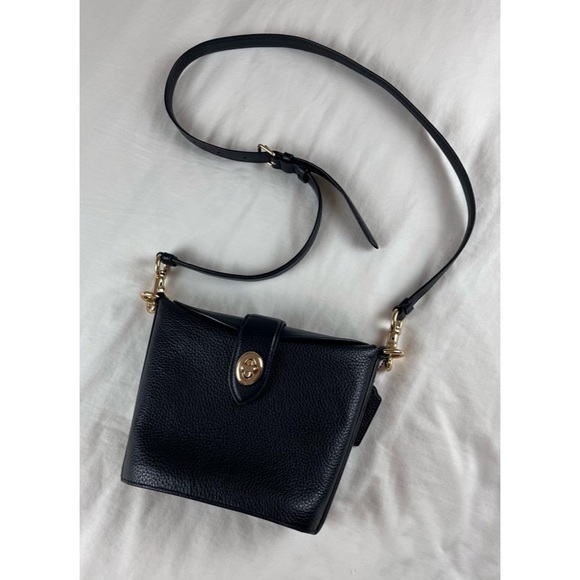COACH Black Pebble Leather Addie Crossbody - Picture 5 of 13